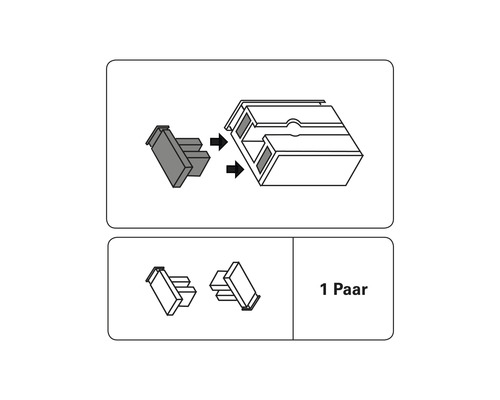 Illustratie van een paar gereedschapshouders met montage instructies