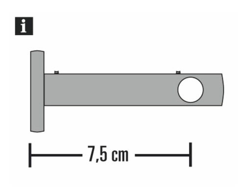 Afbeelding van een houder met een lengte van 7,5 cm
