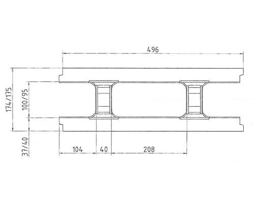 Technische tekening van een balk met afmetingen