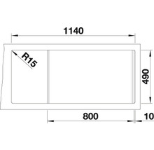 Technische tekening van een douchebak met maataanduidingen