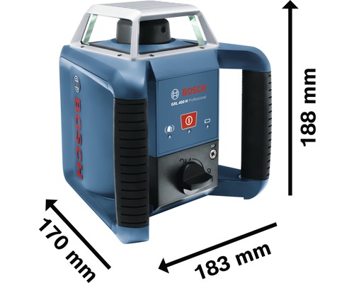 Bosch Logo roterende laser GRL 400 H Professional met afmetingen