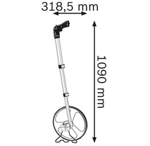 Afbeelding van een afstandsmeter met maataanduidingen.