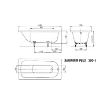 KALDEWEI Ligbad Saniform Plus 70x140x41 cm alpinwit