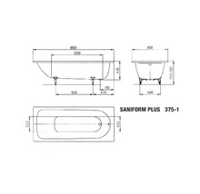 KALDEWEI Ligbad Saniform Plus 180x80x43 cm alpinwit