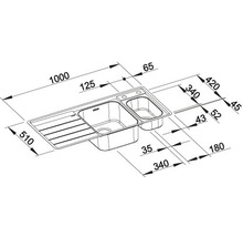BLANCO Spoelbak Axis III 6 S-IF RVS 51x100 cm