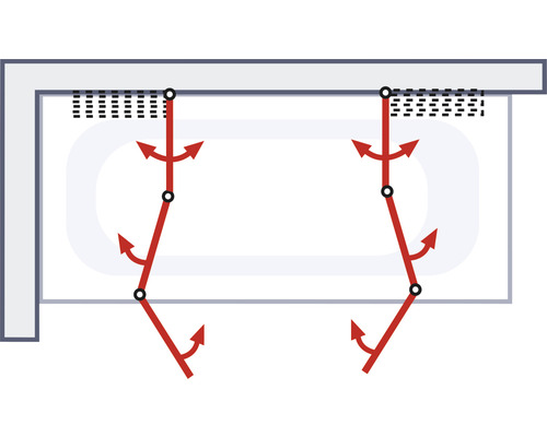 Illustratie van de verstelbare ophanging van een spiegelkast