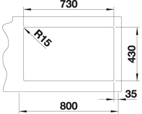 Technische tekening met afmetingen in millimeters