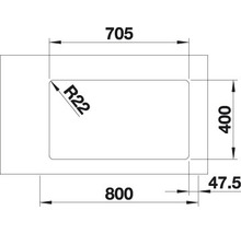 Technische tekening met afmetingen