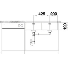 BLANCO Spoelbak Andano 400/400-U RVS 44x86,5 cm