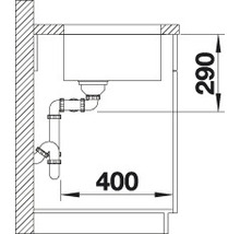 BLANCO Spoelbak Andano 400/400-U RVS 44x86,5 cm