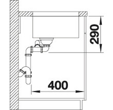 BLANCO Spoelbak Andano 500/180-U RVS 44x74,5 cm