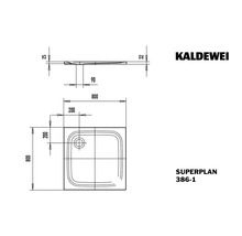 KALDEWEI Douchebak Superplan Plus 80x80x2,5 cm alpinwit