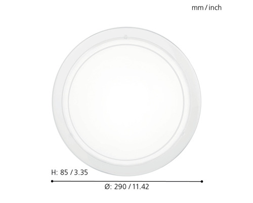 Ronde afdekking met afmetingen 290 millimeter doorsnede en 85 millimeter hoogte