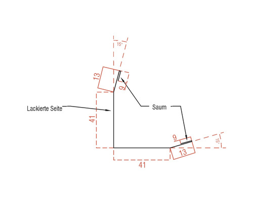 Technische tekening met afmetingen