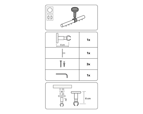 Montage-instructies voor gordijnroede accessoires