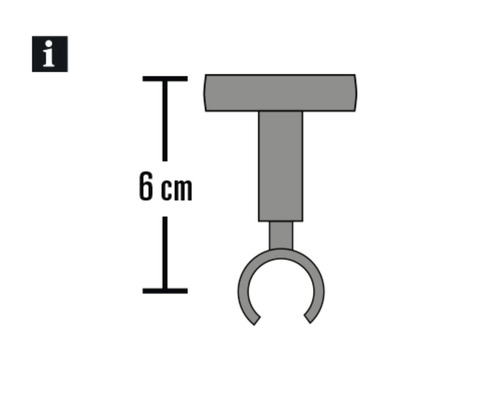 Technische tekening van het product met een hoogte van 6 cm