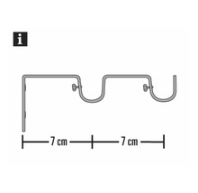GARDINIA Memphis wanddrager 2-loop open zwart ø 16 mm 2 stuks