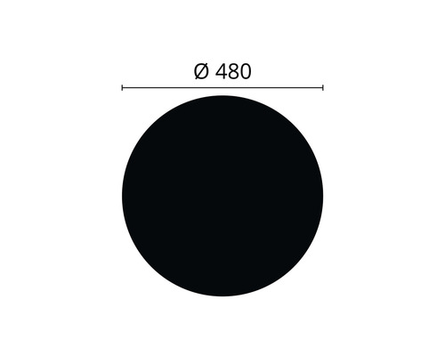 Cirkel met een diameter van 480 millimeter