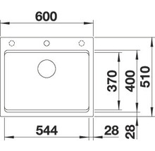 BLANCO Spoelbak Etagon 6 wit 51x600 cm
