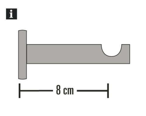 Gordijnroedehouder, 8 cm
