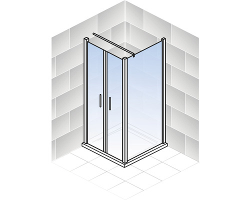 Hoekdouche met twee deuren in de badkamer