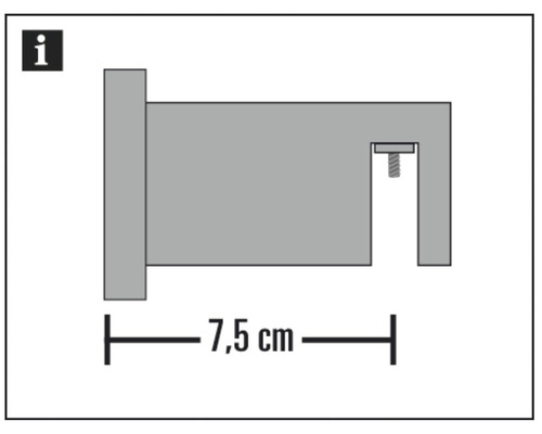 Producttekening met maatvoering 7,5 cm