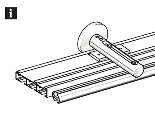 Afbeelding van een geleiderailsysteem met toebehoren.