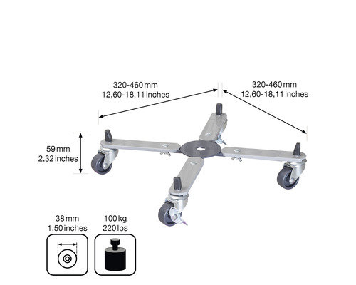 Meubelroller met afmetingen en belastbaarheid