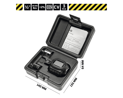 Momentsleutelset met digitale display in gereedschapskoffer