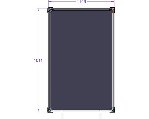 Afbeelding van een bord met de afmetingen 1148 x 1811 mm.