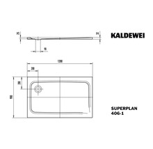 KALDEWEI Douchebak Superplan Plus 120x90x2,5 cm alpinwit