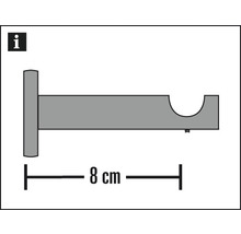 GARDINIA Chicago wanddrager 1-loop open wit ø 20 mm 8 cm