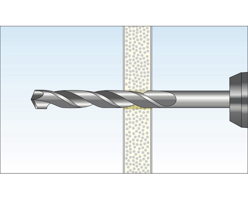 Metaalboor boort door materiaal
