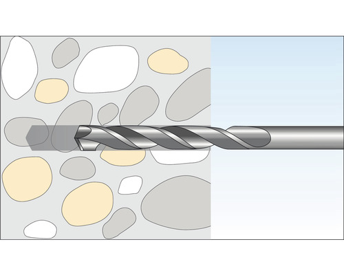 Boor in gebruik in steen