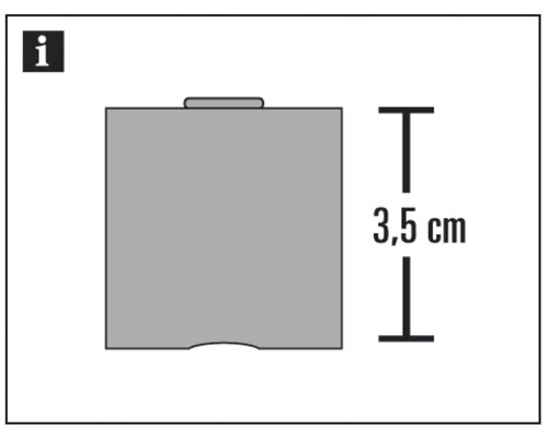 Symboolafbeelding: Informatie over de grootte 3,5 centimeter