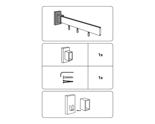 Installatie-instructies voor een gordijnroede