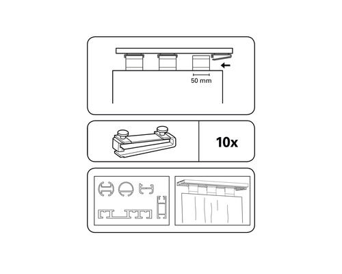 Afbeelding van gordijninstallatie met accessoires