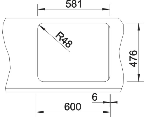 Technische tekening van een douchebak met maatvoering