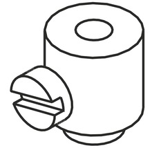 Schematische weergave van een stelschroef ter bevestiging