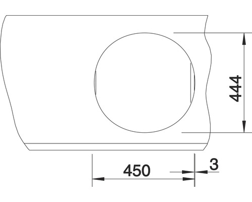 Technische tekening met afmetingen van een installatieproduct