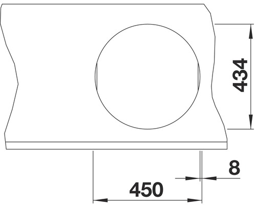 Technische tekening met maatvoering van het product