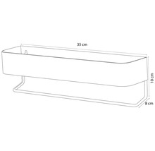 Rek met handdoekhouder, 35x10x8 centimeter