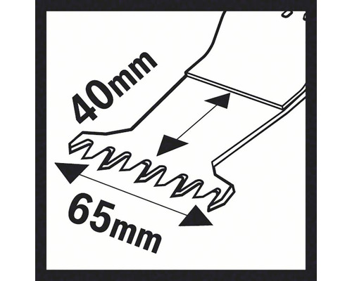 Afbeelding met de afmetingen 40 mm en 65 mm