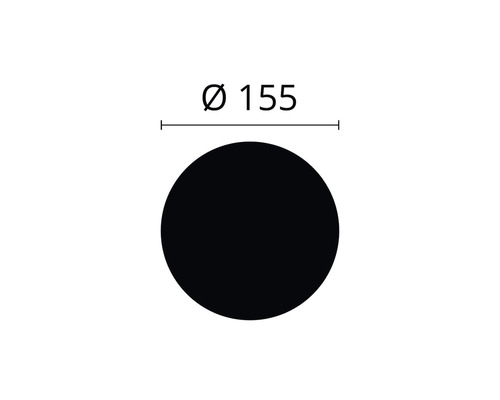 Cirkel met een diameter van 155 millimeter