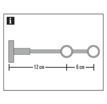 GARDINIA Wanddrager Chicago 2-loop rvs-look ø 20 mm