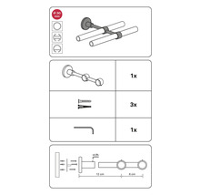 GARDINIA Wanddrager Chicago 2-loop rvs-look ø 20 mm