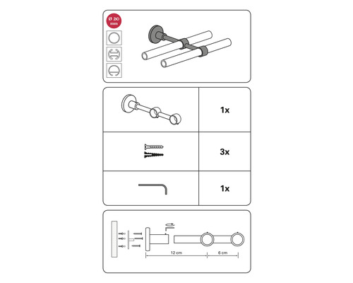 Installatie-instructies voor een gordijnroede