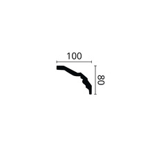 Profielstrip met afmetingen 100 x 80 millimeter.