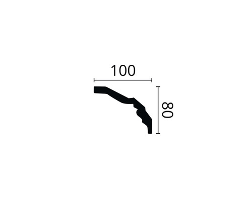 Profielstrip met afmetingen 100 x 80 millimeter.