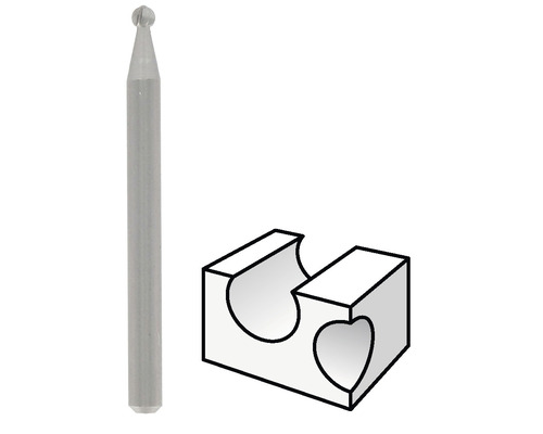 Frees met bolvormige kop en blok met hartvormige uitsparingen